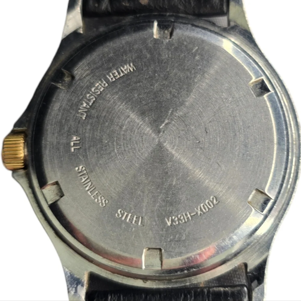 Vintage Seiko Alba Moon Phase Chronograph Watch V33H-X002 Lume Orange
